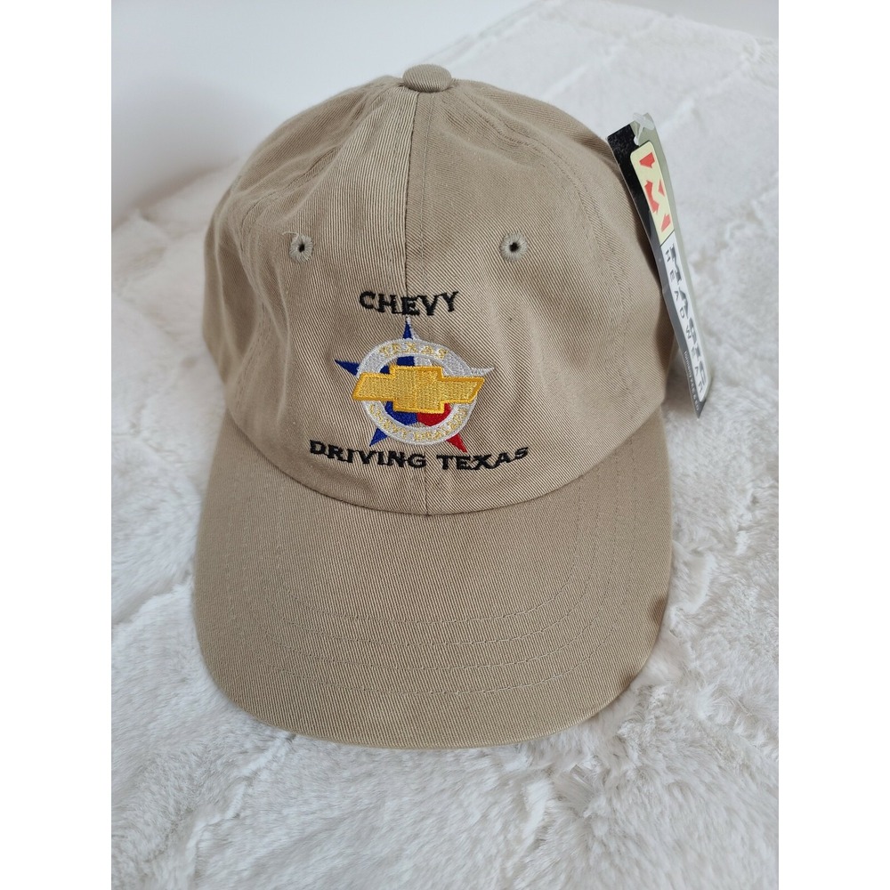 Chevrolet Chevy Driving Texas Flag Hat Lone Star Magic Headwear Beige NWT